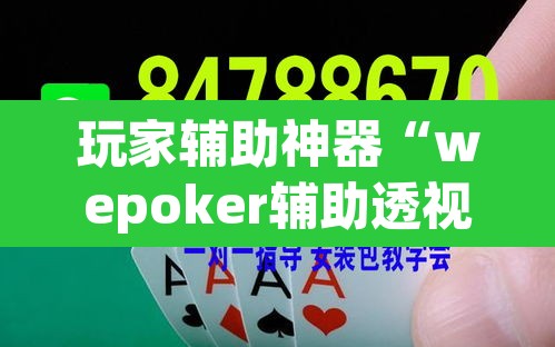 玩家辅助神器“wepoker辅助透视软件”(透视)其实确实有挂