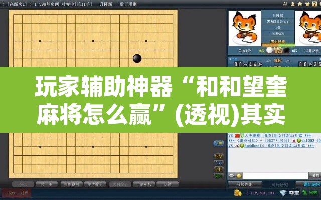 玩家辅助神器“和和望奎麻将怎么赢”(透视)其实确实有挂
