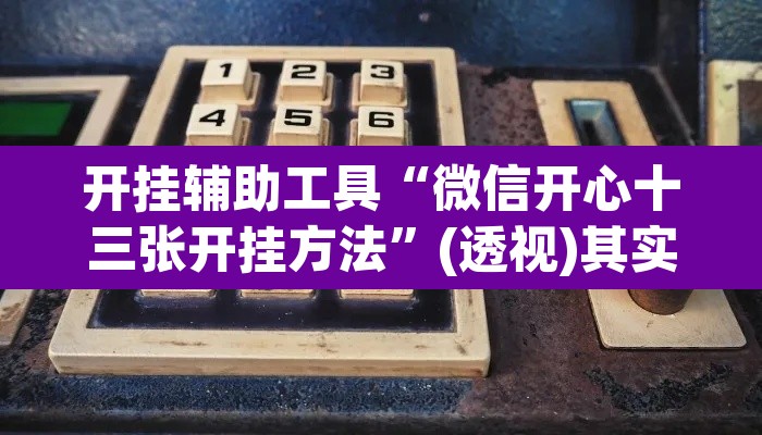 开挂辅助工具“微信开心十三张开挂方法”(透视)其实确实有挂