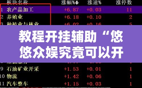教程开挂辅助“悠悠众娱究竟可以开挂吗”(透视挂)辅助透视教程