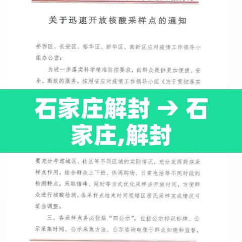 石家庄解封 → 石家庄,解封 石家庄解封 → 石家庄,解封