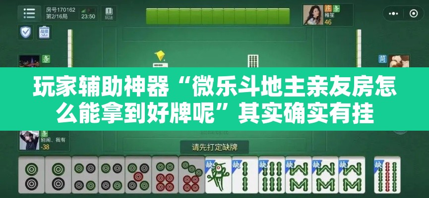 玩家辅助神器“微乐斗地主亲友房怎么能拿到好牌呢”其实确实有挂