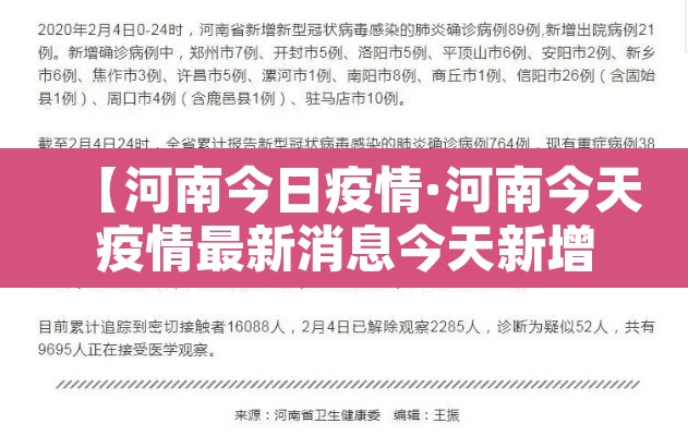 【河南今日疫情·河南今天疫情最新消息今天新增一例】 【河南今日疫情·河南今天疫情最新消息今天新增一例】