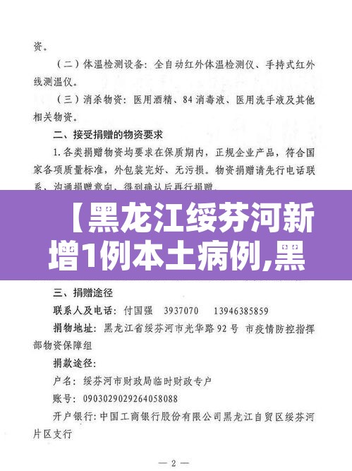【黑龙江绥芬河新增1例本土病例,黑龙江绥芬河新增1例确诊病例】 【黑龙江绥芬河新增1例本土病例,黑龙江绥芬河新增1例确诊病例】