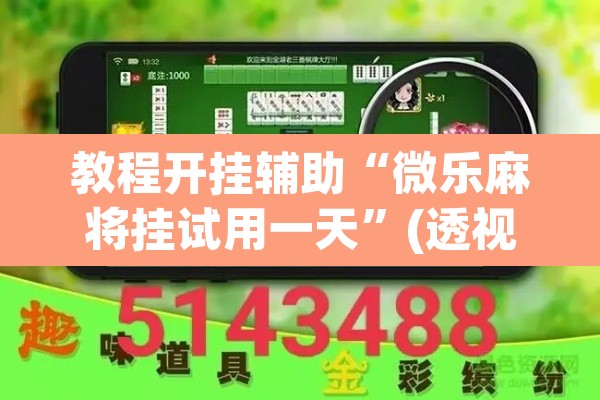 教程开挂辅助“微乐麻将挂试用一天”(透视挂)辅助透视教程