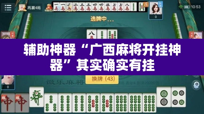 辅助神器“广西麻将开挂神器”其实确实有挂