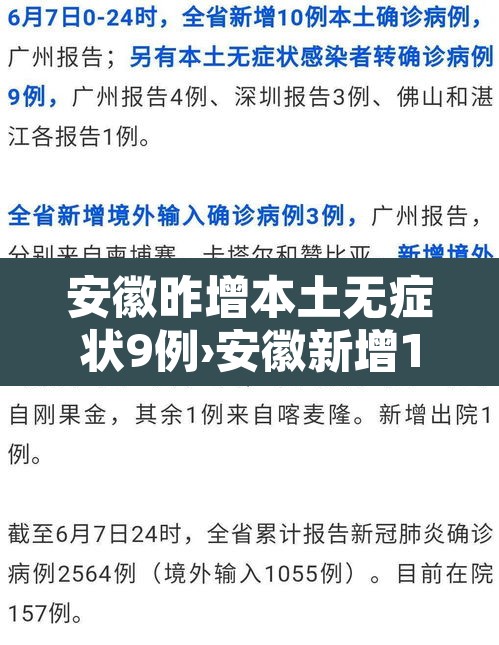 安徽昨增本土无症状9例›安徽新增1例无症状 安徽昨增本土无症状9例›安徽新增1例无症状