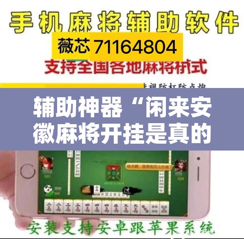 辅助神器“闲来安徽麻将开挂是真的假的	”其实确实有挂