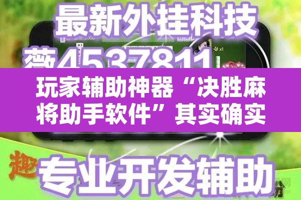 玩家辅助神器“决胜麻将助手软件”其实确实有挂