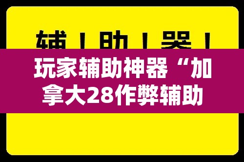 玩家辅助神器“加拿大28作弊辅助挂	”(透视挂)辅助透视教程