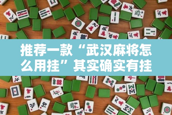 推荐一款“武汉麻将怎么用挂”其实确实有挂