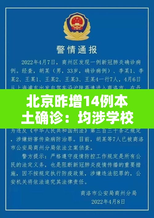 北京昨增14例本土确诊:均涉学校 → 北京新增1例输入病例哪个学校 北京昨增14例本土确诊:均涉学校 → 北京新增1例输入病例哪个学校