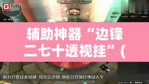 辅助神器“边锋二七十透视挂”(透视)其实确实有挂