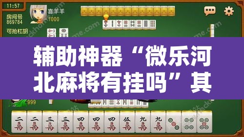辅助神器“微乐河北麻将有挂吗”其实确实有挂