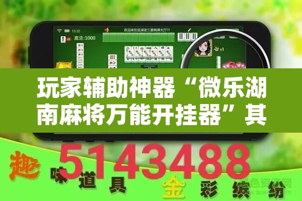 玩家辅助神器“微乐湖南麻将万能开挂器”其实确实有挂
