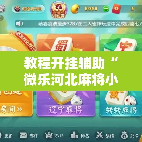 教程开挂辅助“微乐河北麻将小程序万能挂免费版”(透视)其实确实有挂