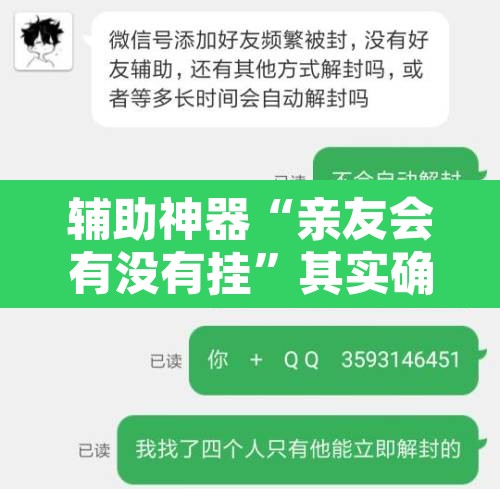 辅助神器“亲友会有没有挂”其实确实有挂
