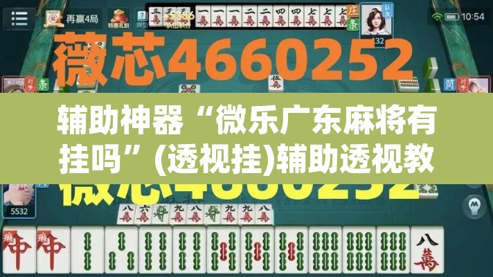 辅助神器“微乐广东麻将有挂吗”(透视挂)辅助透视教程