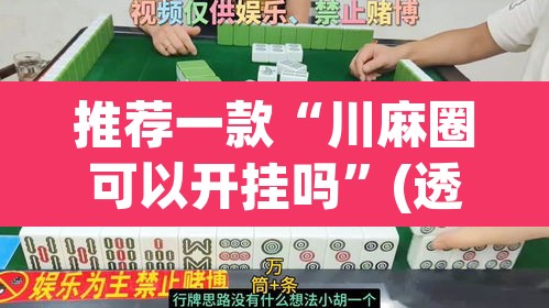 推荐一款“川麻圈可以开挂吗”(透视)其实确实有挂