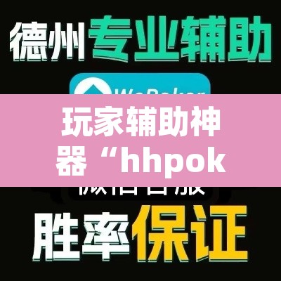 玩家辅助神器“hhpoker透视辅助挂”(透视挂)辅助透视教程