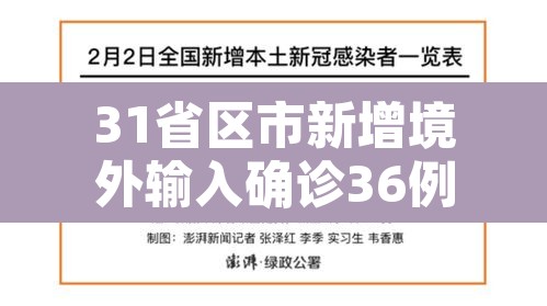 31省区市新增境外输入确诊36例：31省区市新增5例境外输入63