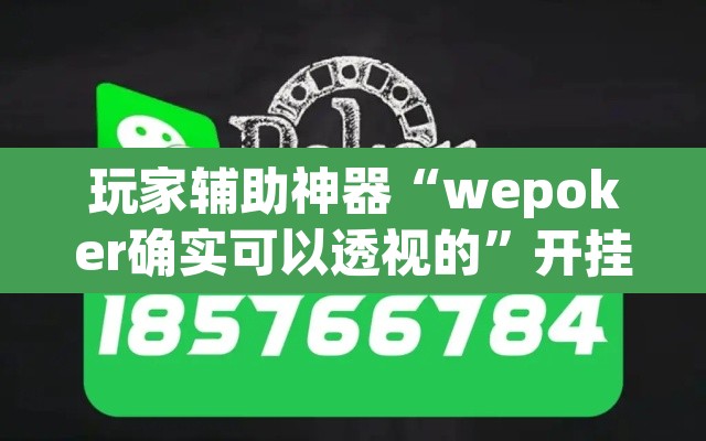 玩家辅助神器“wepoker确实可以透视的”开挂辅助脚本+详细开挂安装教程