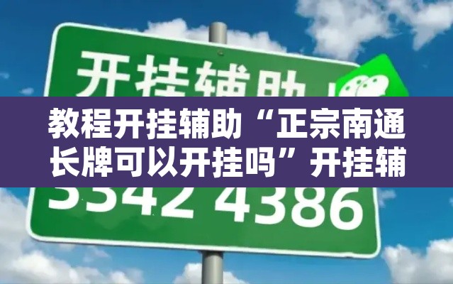 教程开挂辅助“正宗南通长牌可以开挂吗”开挂辅助脚本+详细开挂安装教程