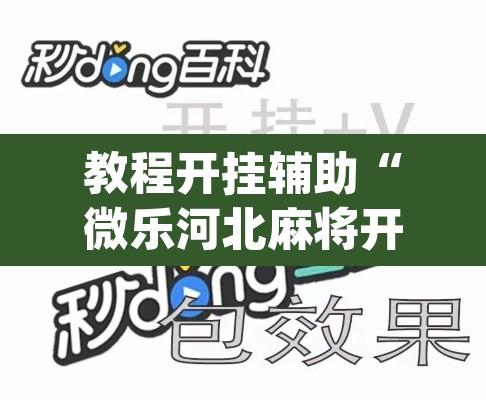 教程开挂辅助“微乐河北麻将开挂免费下载”(透视挂)辅助透视教程