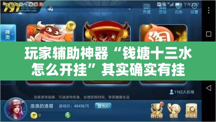 玩家辅助神器“钱塘十三水怎么开挂”其实确实有挂
