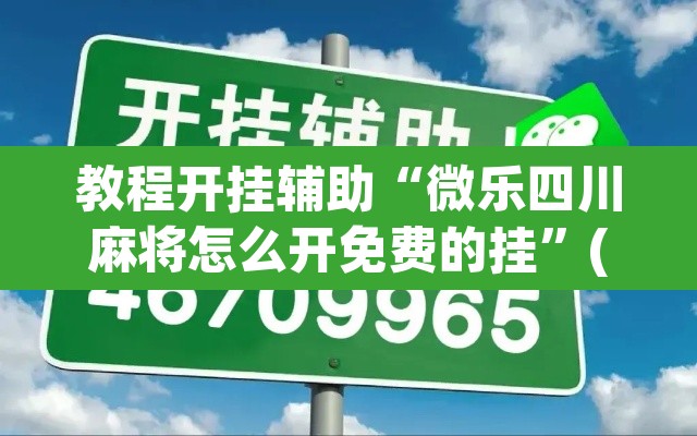 教程开挂辅助“微乐四川麻将怎么开免费的挂”(透视挂)辅助透视教程