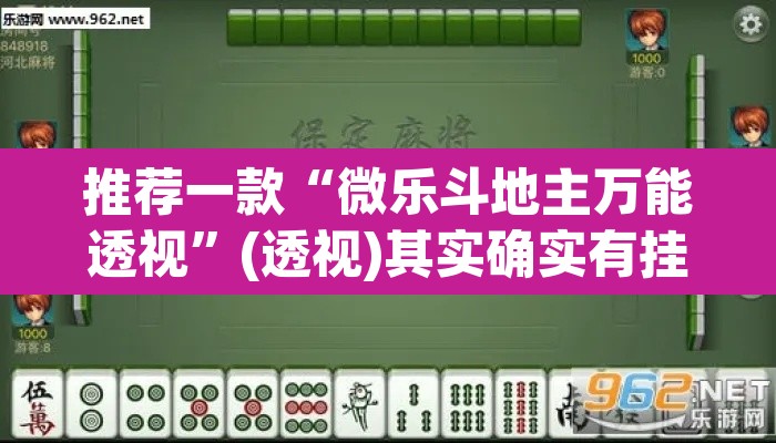 推荐一款“微乐斗地主万能透视”(透视)其实确实有挂
