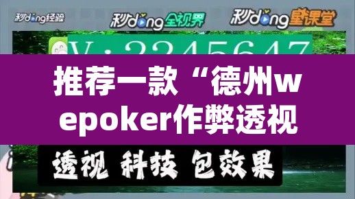 推荐一款“德州wepoker作弊透视”开挂辅助脚本+详细开挂安装教程