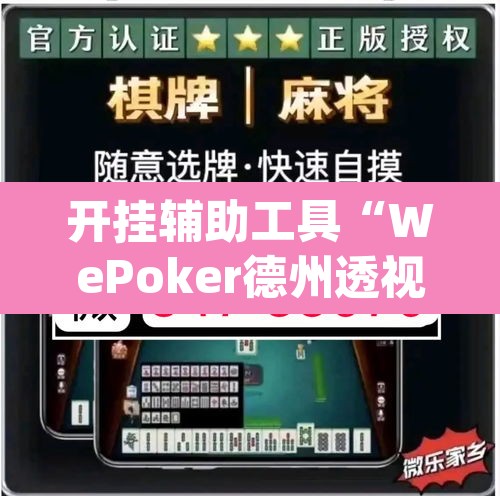 开挂辅助工具“WePoker德州透视挂”(透视挂)辅助透视教程