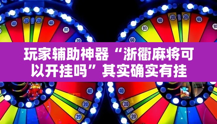 玩家辅助神器“浙衢麻将可以开挂吗”其实确实有挂