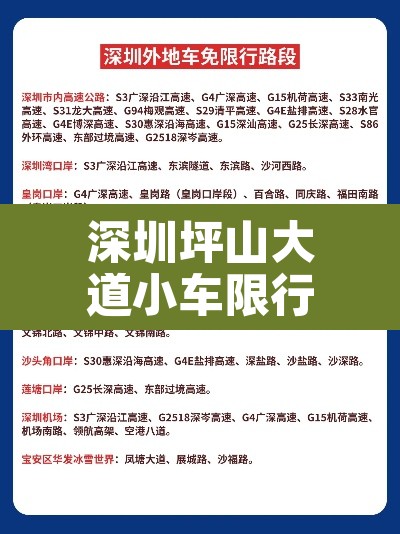 深圳坪山大道小车限行：深圳坪山大道小车限行吗