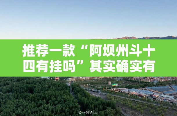 推荐一款“阿坝州斗十四有挂吗”其实确实有挂