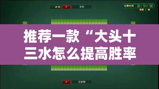 推荐一款“大头十三水怎么提高胜率”(透视挂)辅助透视教程