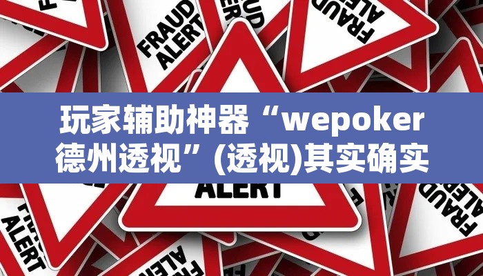 玩家辅助神器“wepoker德州透视”(透视)其实确实有挂