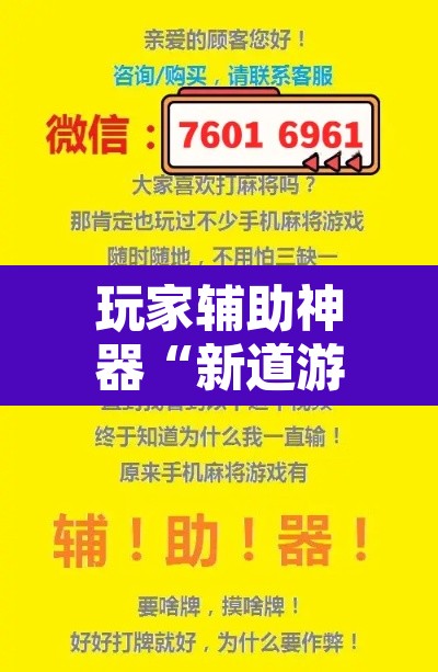 玩家辅助神器“新道游互娱开挂辅助软件	”开挂辅助脚本+详细开挂安装教程