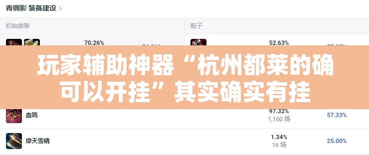 玩家辅助神器“杭州都莱的确可以开挂”其实确实有挂