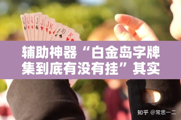 辅助神器“白金岛字牌集到底有没有挂”其实确实有挂