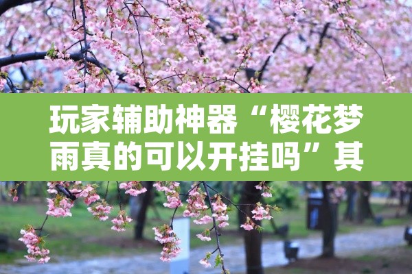 玩家辅助神器“樱花梦雨真的可以开挂吗	”其实确实有挂