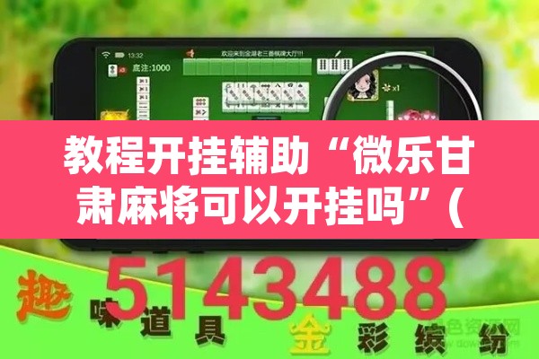 教程开挂辅助“微乐甘肃麻将可以开挂吗”(透视挂)辅助透视教程