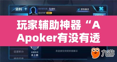 玩家辅助神器“AApoker有没有透视公共牌”(透视挂)辅助透视教程