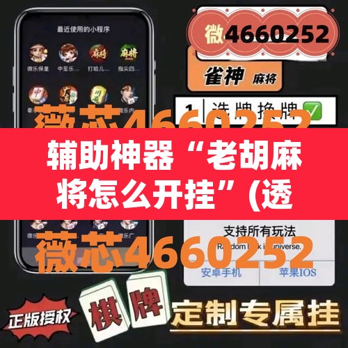 辅助神器“老胡麻将怎么开挂”(透视)其实确实有挂