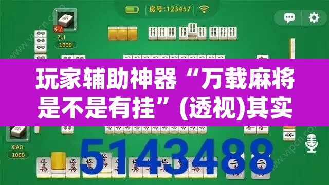 玩家辅助神器“万载麻将是不是有挂	”(透视)其实确实有挂