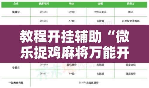 教程开挂辅助“微乐捉鸡麻将万能开挂器”开挂辅助脚本+详细开挂安装教程
