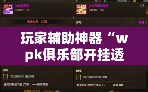 玩家辅助神器“wpk俱乐部开挂透视辅助挂	”其实确实有挂