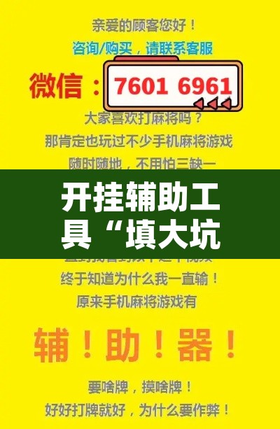 开挂辅助工具“填大坑万能开挂器”其实确实有挂