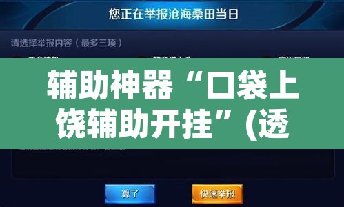 辅助神器“口袋上饶辅助开挂”(透视)其实确实有挂